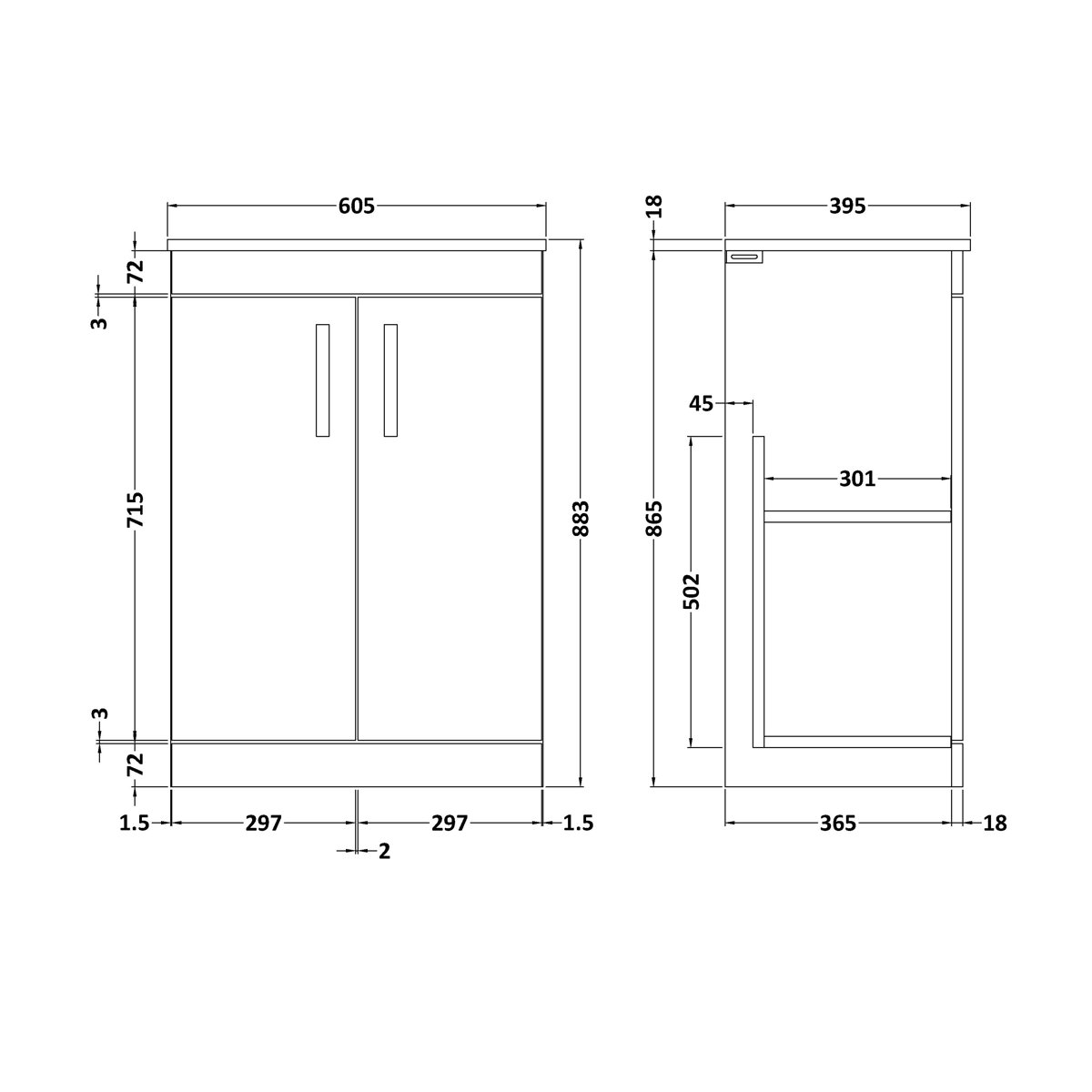 Nuie 600mm Free Standing Single Vanity Unit Reviews Wayfair co uk